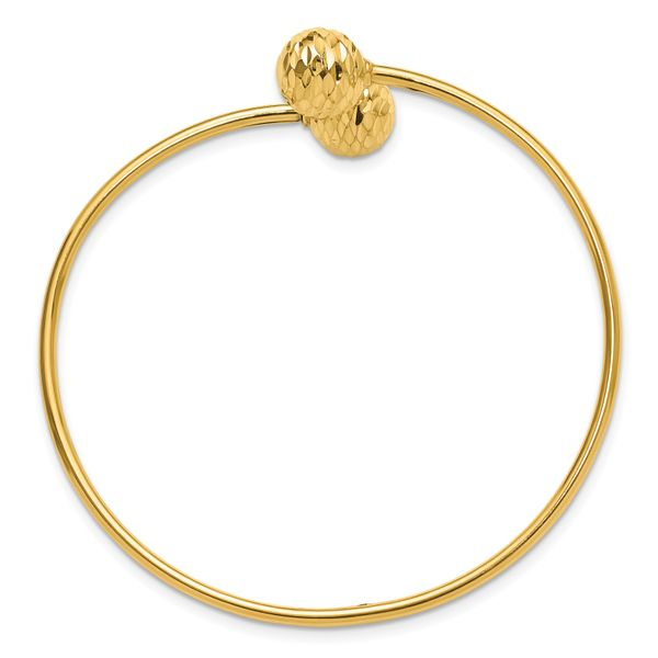 14K Yellow Gold Fancy Cuff Monogram Bangle Bracelet