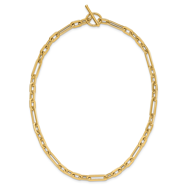 Leslie's 14K Polished Fancy Link Toggle Clasp Necklace Image 4 Thomas A. Davis Jewelers Holland, MI