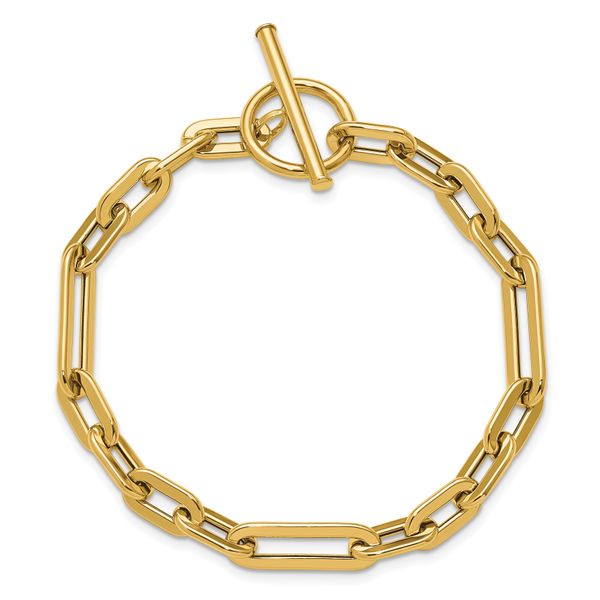 Leslie's 14K Polished Fancy Link Toggle Clasp Bracelet Image 4 J. West Jewelers Round Rock, TX