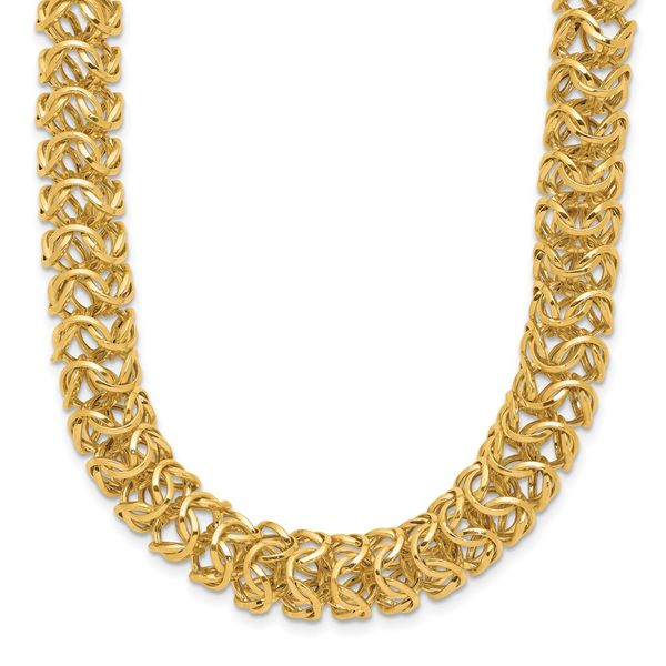 Leslie's 14K Polished Woven Link Necklace Gaines Jewelry Flint, MI