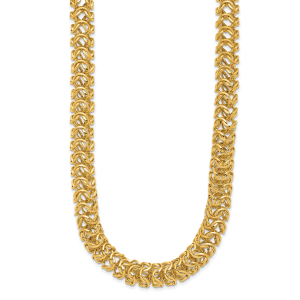 Leslie's 14K Polished Woven Link Necklace Image 2 Conti Jewelers Endwell, NY