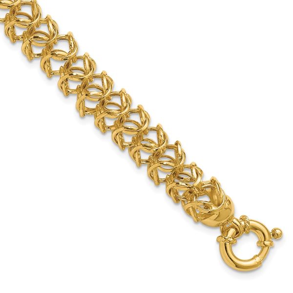 Leslie's 14K Polished Woven Link Bracelet H. Brandt Jewelers Natick, MA