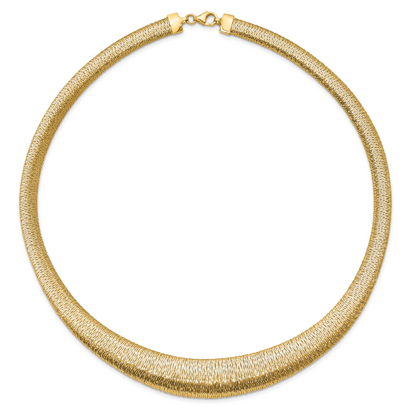 Leslie's 14K Polished Woven Graduated Dome Necklace Image 3 Valentine's Fine Jewelry Dallas, PA