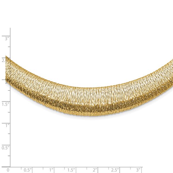 Leslie's 14K Polished Woven Graduated Dome Necklace Image 4 Oak Valley Jewelers Oakdale, CA