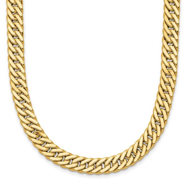 Leslie's 14K Polished and Satin Reversible Fancy Curb Necklace Selman's Jewelers-Gemologist McComb, MS