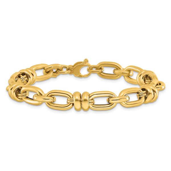 Leslie's 14K Polished Fancy Link Bracelet Image 3 Peran & Scannell Jewelers Houston, TX