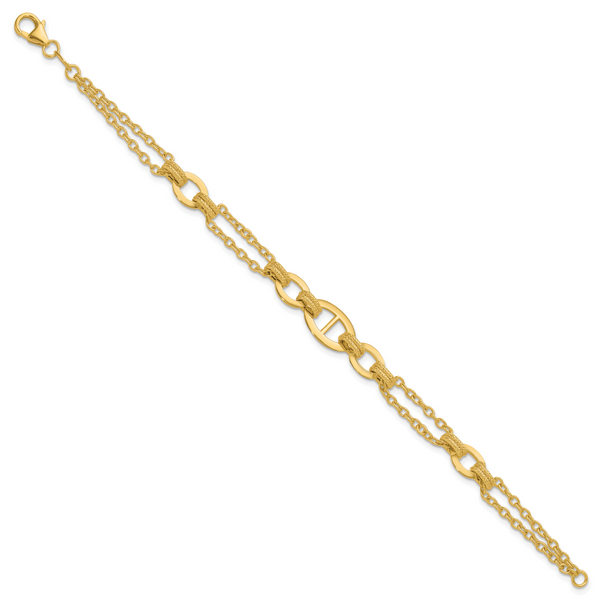 Leslie's 14K Polished Multi-strand Fancy Link Bracelet Image 2 Chandlee Jewelers Athens, GA