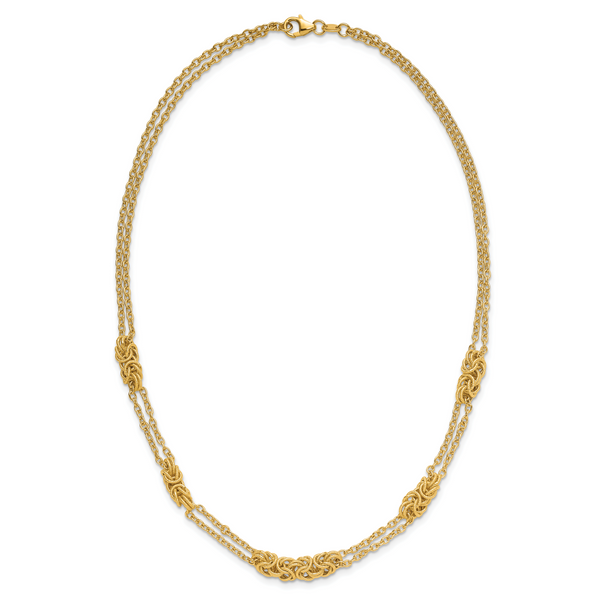 Leslie's 14K Polished and Textured Multi-strand Necklace Image 4 Gaines Jewelry Flint, MI