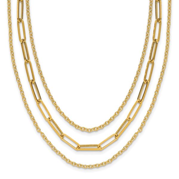 Leslie's 14K Polished 3-strand Fancy Link Necklace James Douglas Jewelers LLC Monroeville, PA