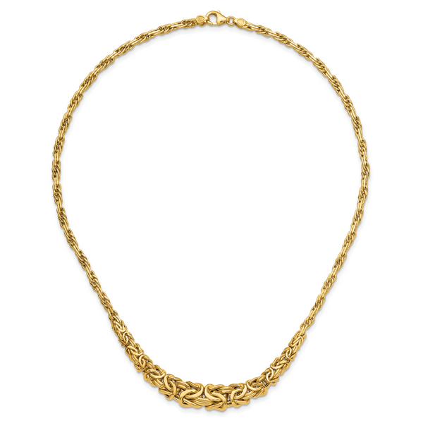 Leslie's 14K Polished Byzantine Graduated Necklace Image 4 Selman's Jewelers-Gemologist McComb, MS