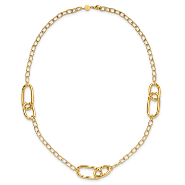Leslie's 14K Polished Fancy Link Necklace Image 4 Ross Elliott Jewelers Terre Haute, IN