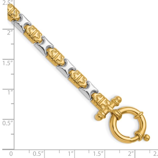 Leslie's 14K Two-tone Polished Fancy Link Bracelet Image 4 Valentine's Fine Jewelry Dallas, PA