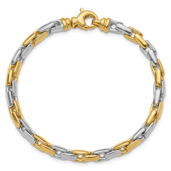 Leslie's 14K Two-tone Polished Fancy Link Bracelet Image 4 Peran & Scannell Jewelers Houston, TX