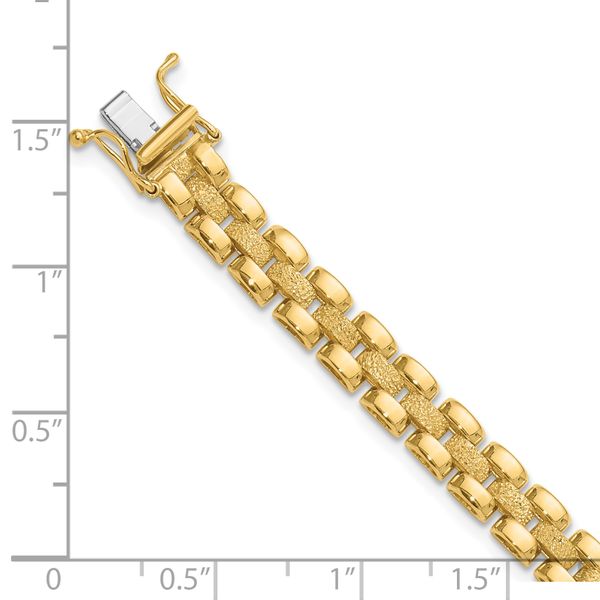 Leslie's 14K Polished and Textured Fancy Link Bracelet Image 4 Selman's Jewelers-Gemologist McComb, MS