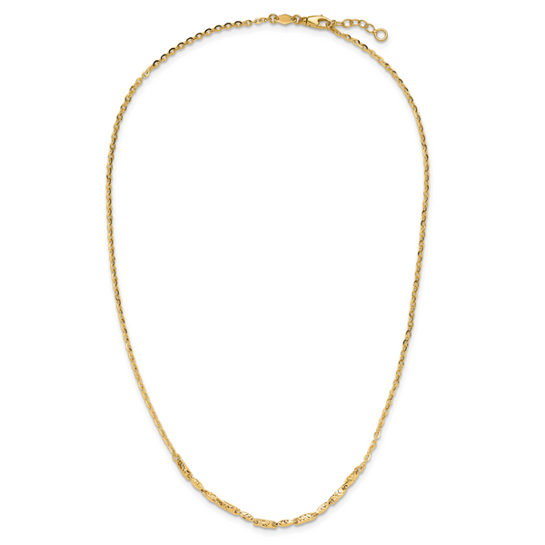 Leslie's 14K Polished and Diamond-cut with 1in ext. Necklace Image 4 Spath Jewelers Bartow, FL