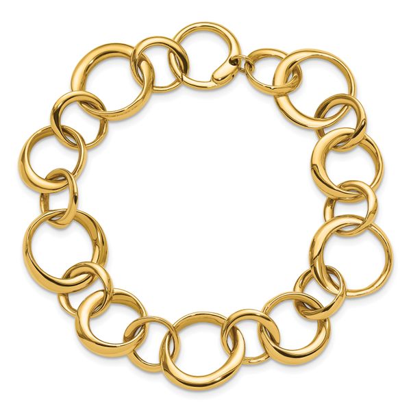 Leslie's 14K Polished Circle Links Bracelet Image 4 Leslie E. Sandler Fine Jewelry and Gemstones rockville , MD