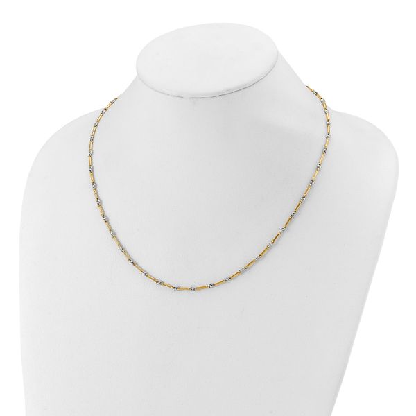 Leslie's 14K Two-Tone Polished Fancy Link Necklace Image 3 Jerald Jewelers Latrobe, PA