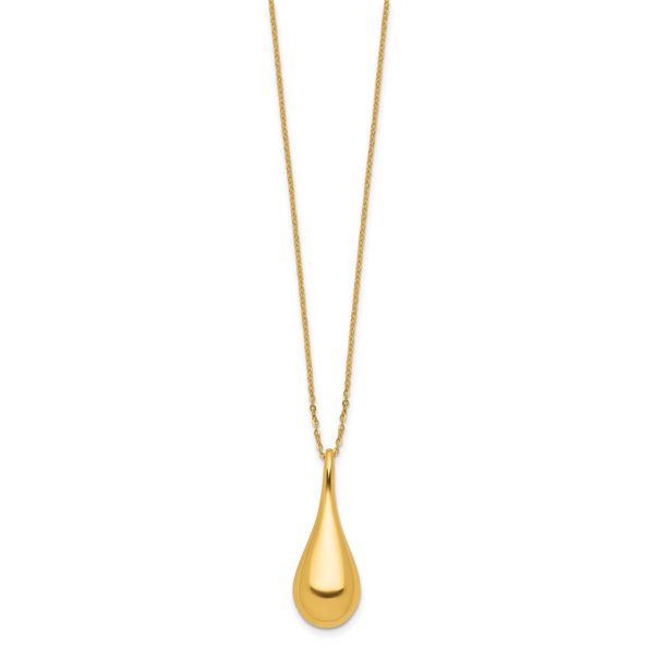Leslie's 14K Polished Teardrop 16in w/2in ext. Necklace Image 2 Johnson Jewellers Lindsay, ON