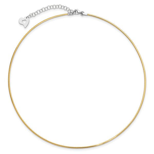 Leslie's 14K Two-tone Polished Reversible with 2in ext. Necklace Image 3 Johnson Jewellers Lindsay, ON
