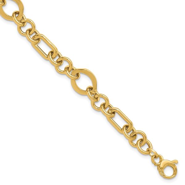 Leslie's 14K Polished Fancy Link Bracelet The Hills Jewelry LLC Worthington, OH