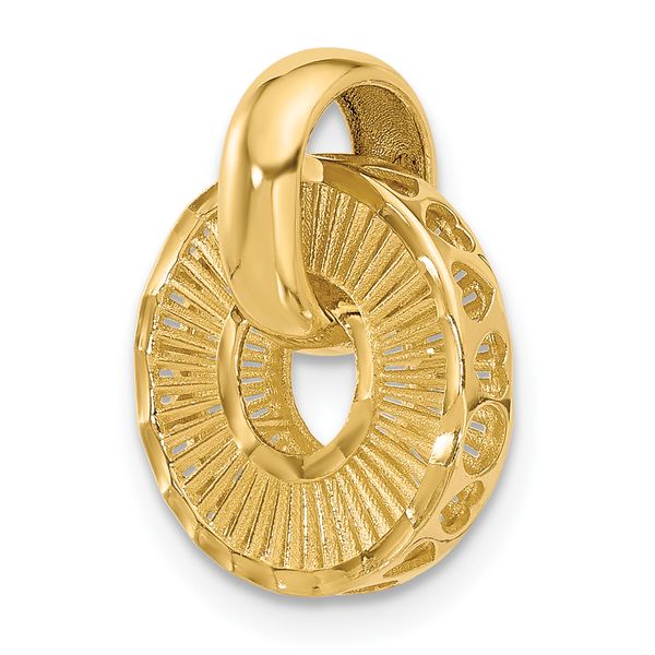 Leslie's 14K Polished and Diamond-cut Circle Pendant Image 4 Alexander Fine Jewelers Fort Gratiot, MI