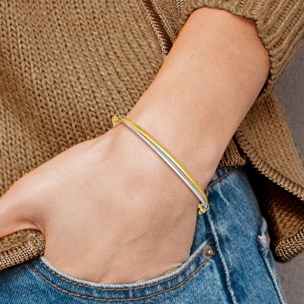 Bracciale Bangle Oro Per Donna LILIE&WHITE – A Polsino Aperto, Ipoallergenico, Resistente Allo Sbiadimento – Regalo Elegante
