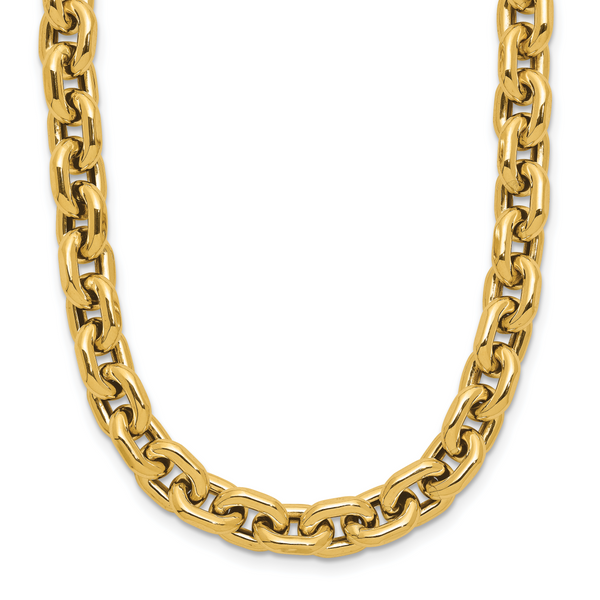 Leslie's 14K Polished 7.0mm Flat Edge Cable Link Necklace Leslie's 14K Polished 7.0mm Flat Edge Cable Link Necklace
