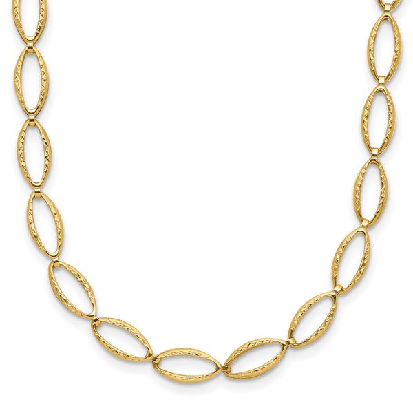 Leslie's 14K Polished and Diamond-cut Fancy Link Necklace Dondero's Jewelry Vineland, NJ
