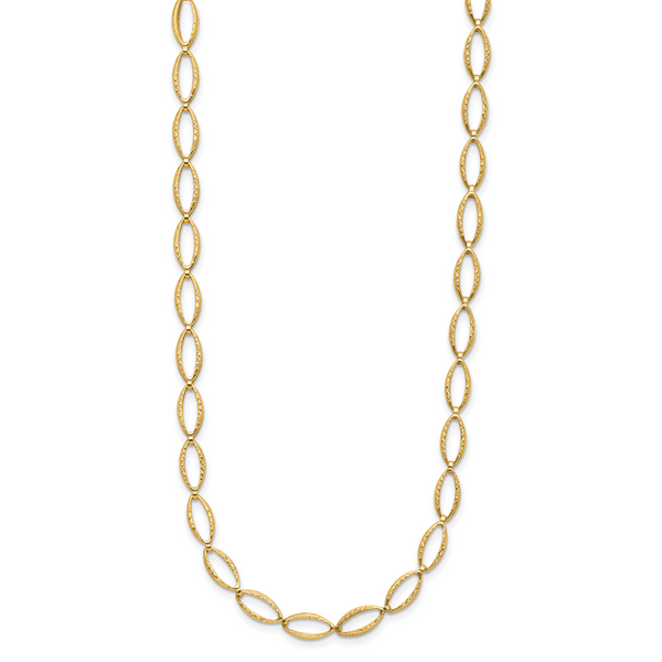 Leslie's 14K Polished and Diamond-cut Fancy Link Necklace Image 2 L.I. Goldmine Smithtown, NY