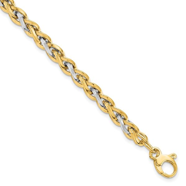 Bracelet in old gold decreasing chain with star-shaped clasp