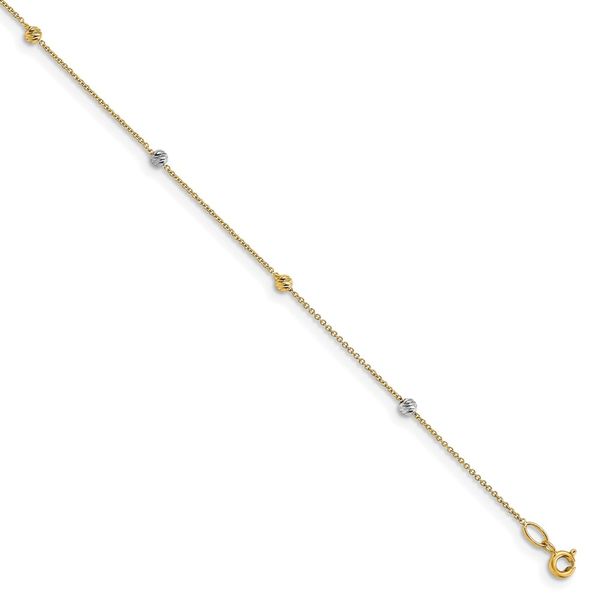Leslie's 14K Two-Tone Polished D/C with 1in ext. Anklet Lennon's W.B. Wilcox Jewelers New Hartford, NY