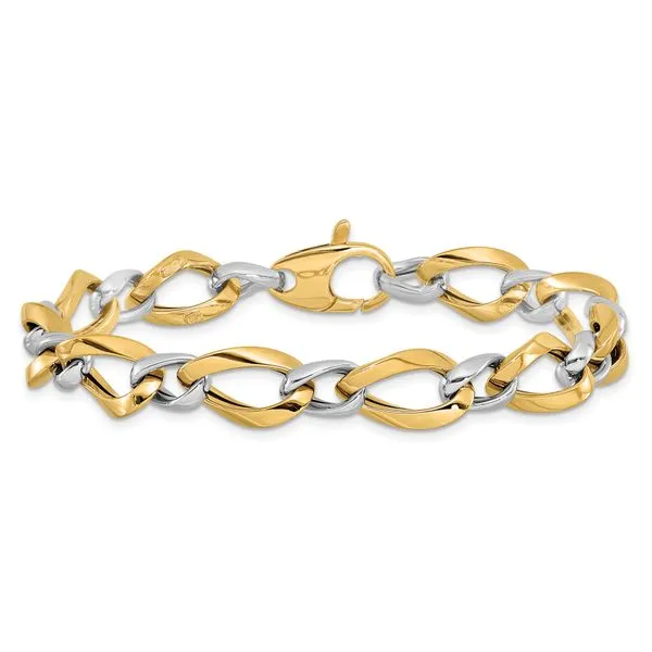 Leslie's 14K Two-tone Polished Fancy Link Bracelet