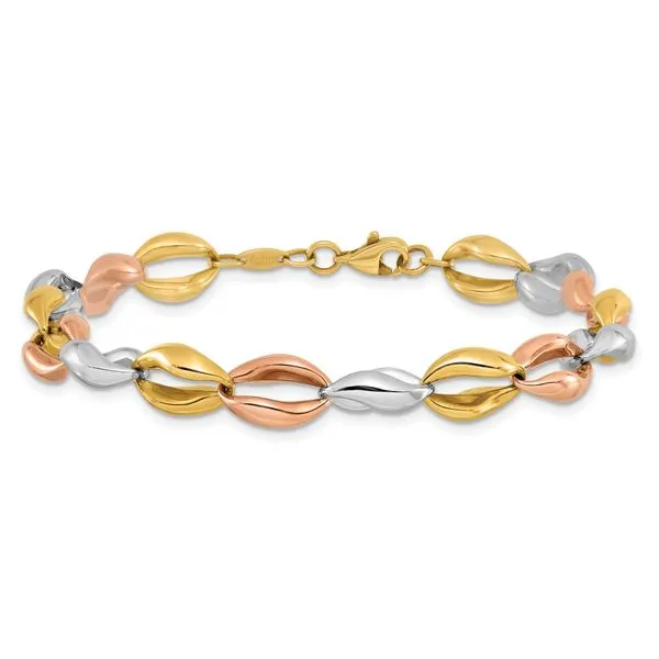 14kt Tri-Color Gold Rope Bracelet