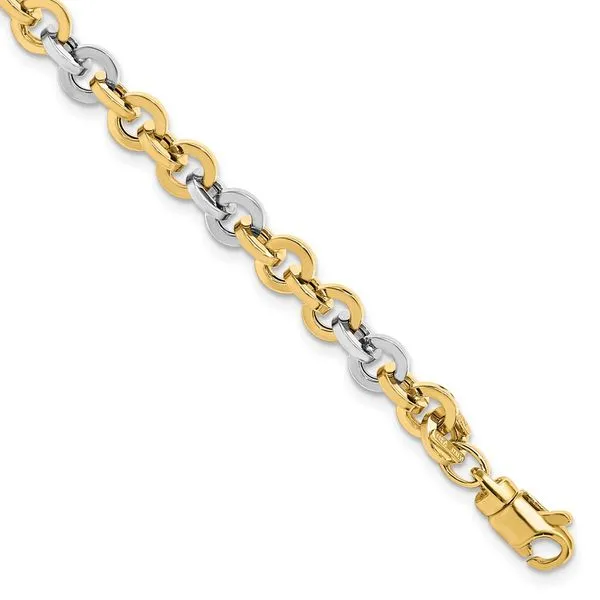 Leslie's 14K Two-tone Polished Link Bracelet LF950-7.5 | Spath