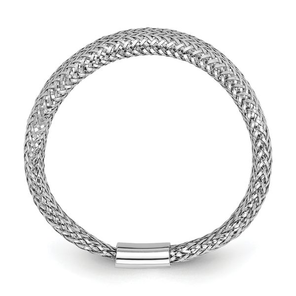 Leslie's 14K White Gold Mesh Tapered Stretch Ring Image 2 Greenfield Jewelers Pittsburgh, PA