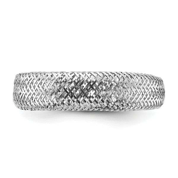 Leslie's 14K White Gold Mesh Tapered Stretch Ring Image 4 Conti Jewelers Endwell, NY