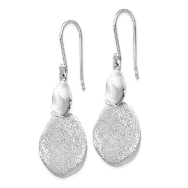 Sterling Silver Polished Textured Dangle Earrings Image 2 Brummitt Jewelry Design Studio LLC Raleigh, NC