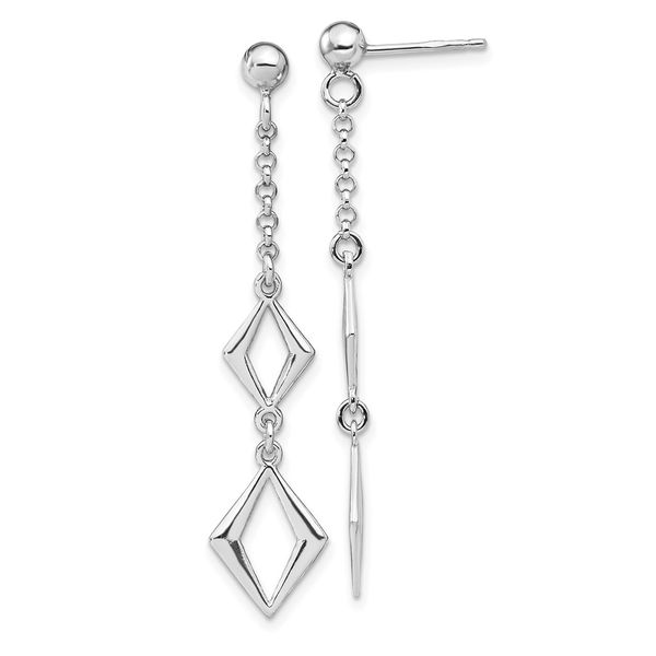 Leslie's Sterling Silver Rhodium-plated Polished Earrings The Hills Jewelry LLC Worthington, OH