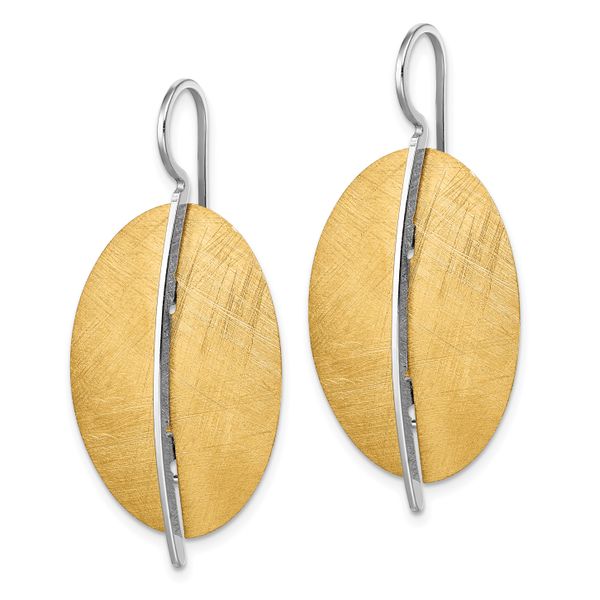 Leslie's Sterling Silver Radiant Essence Rhod-pl Gold-tone Dangle Earrings Image 2 The Hills Jewelry LLC Worthington, OH