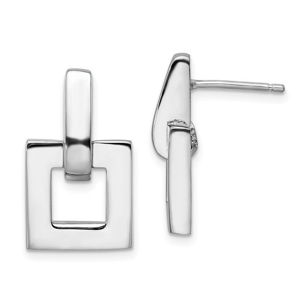 Leslie's Sterling Silver Rhodium-pl Post Dangle Earrings The Hills Jewelry LLC Worthington, OH