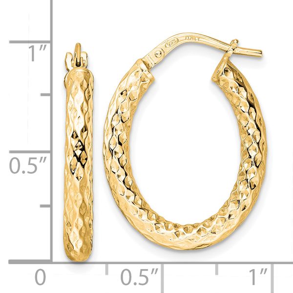 Leslie's Sterling Silver Gold-Tone Polished D/C Hoop Earrings Image 3 L.I. Goldmine Smithtown, NY