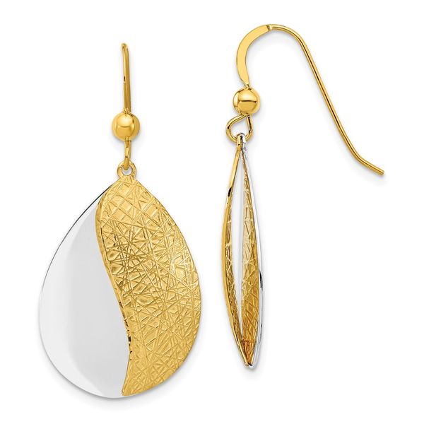 Leslie's Sterling Silver Rhodium-plated and Gold-tone Radiant Essence Dangl The Hills Jewelry LLC Worthington, OH