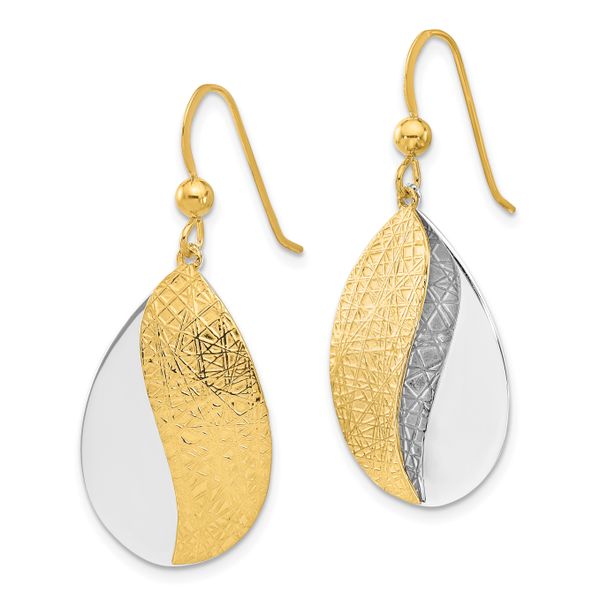 Leslie's Sterling Silver Rhodium-plated and Gold-tone Radiant Essence Dangl Image 2 The Hills Jewelry LLC Worthington, OH