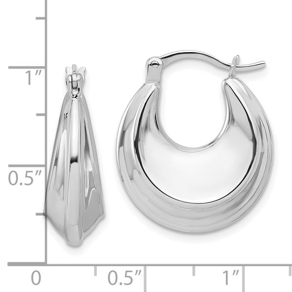 Leslie's Sterling Silver Rhodium-plated Polished Hinged Hoop Earrings -  Getzow Jewelers