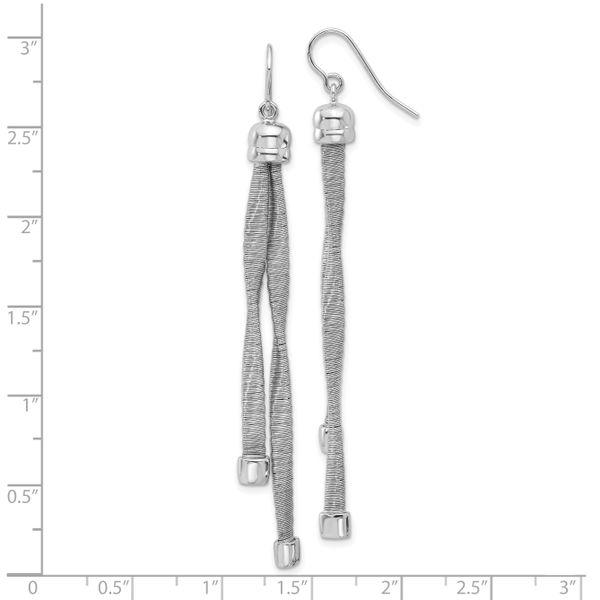 Leslie's Sterling Silver Rh-pl Twist Texture Wrapped 2-strand Twist Earring Image 4 Jambs Jewelry Raymond, NH
