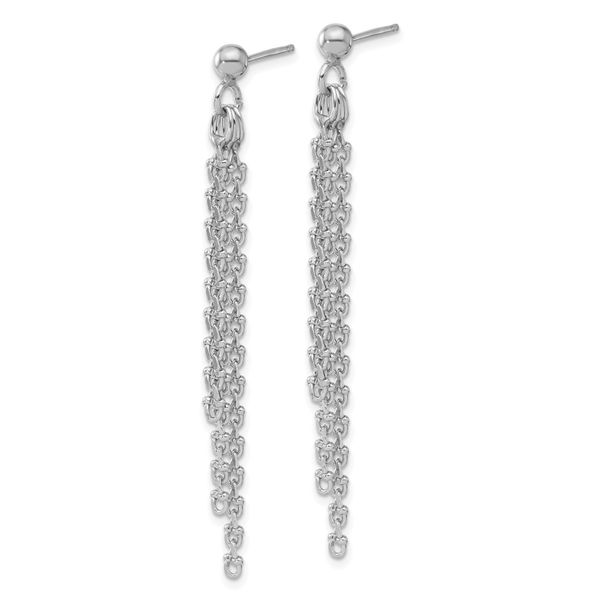 Leslie's Sterling Silver Rh-plated Polished 3-Strand Post Dangle Earrings Image 2 Cone Jewelers Carlsbad, NM