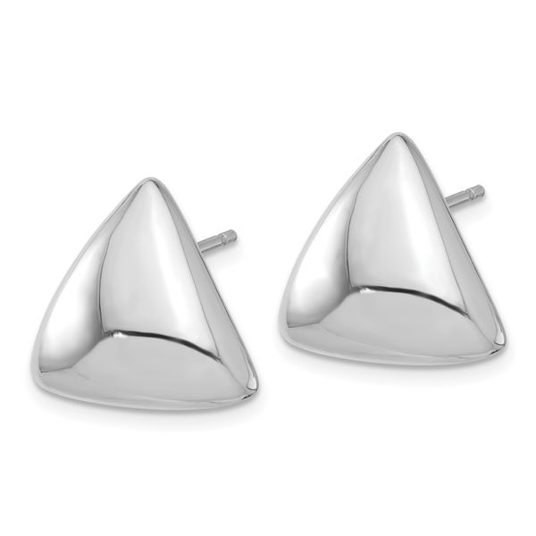 Leslie's Sterling Silver Rh-plated Polished Hollow Triangle Post Earrings Image 2 Greenfield Jewelers Pittsburgh, PA