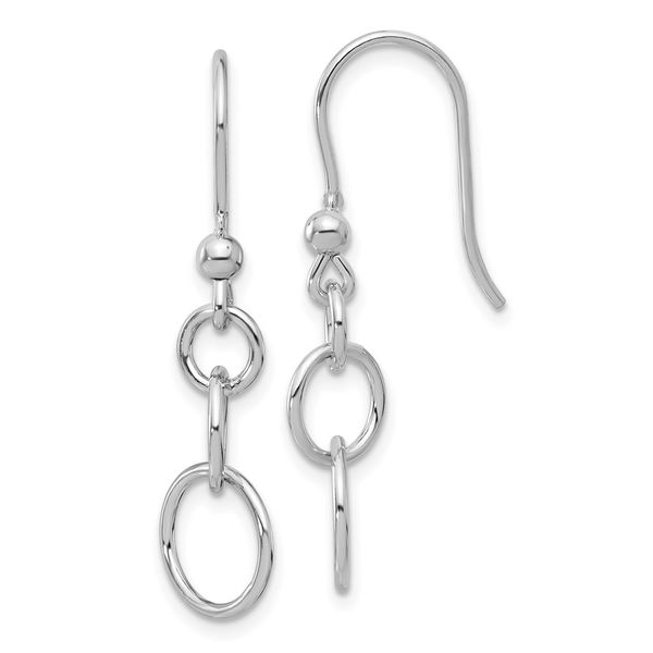 Leslie's Sterling Silver Rh-plated Polished Graduated Circle Dangle Earring Valentine's Fine Jewelry Dallas, PA