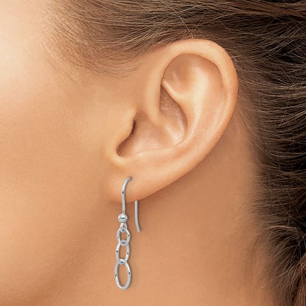 Leslie's Sterling Silver Rh-plated Polished Graduated Circle Dangle Earring Image 3 Jayson Jewelers Cape Girardeau, MO