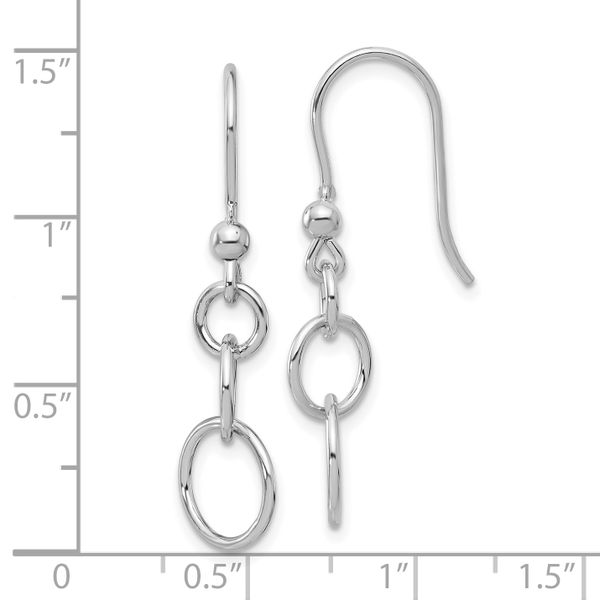 Leslie's Sterling Silver Rh-plated Polished Graduated Circle Dangle Earring Image 4 Chandlee Jewelers Athens, GA